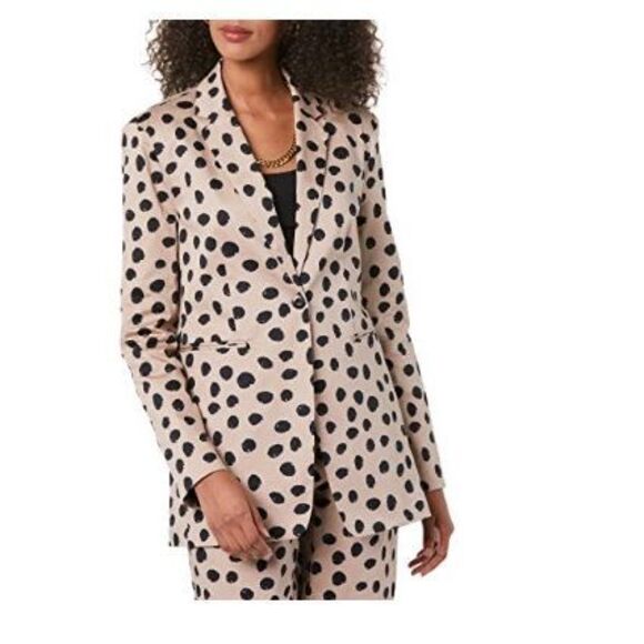 NEW TEREA Women's Catalina Blazer 4X Tan Hummus dot - Picture 1 of 8